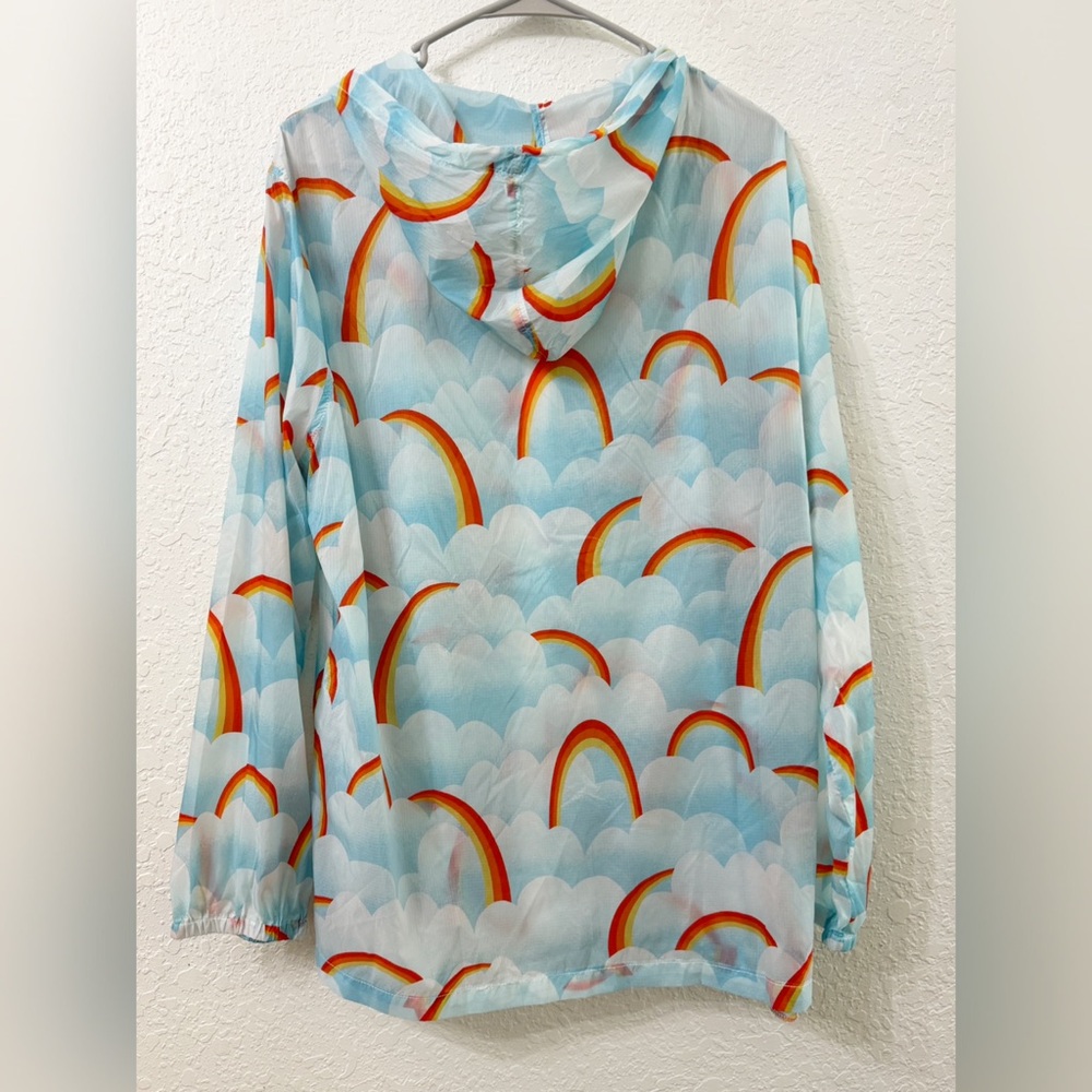 Modcloth Mind At Breeze Windbreaker Rainbow Rain Jacket - XL - Picture 5 of 9